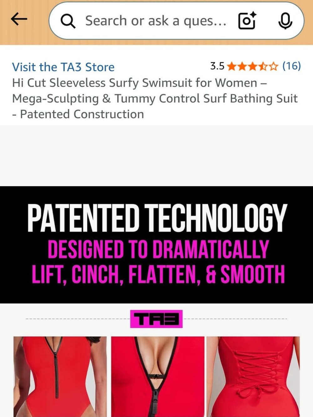 TA3 Coral High-Neck Zip-Front Women's Swim Bodysuit Size Small/short. - Picture 8 of 9